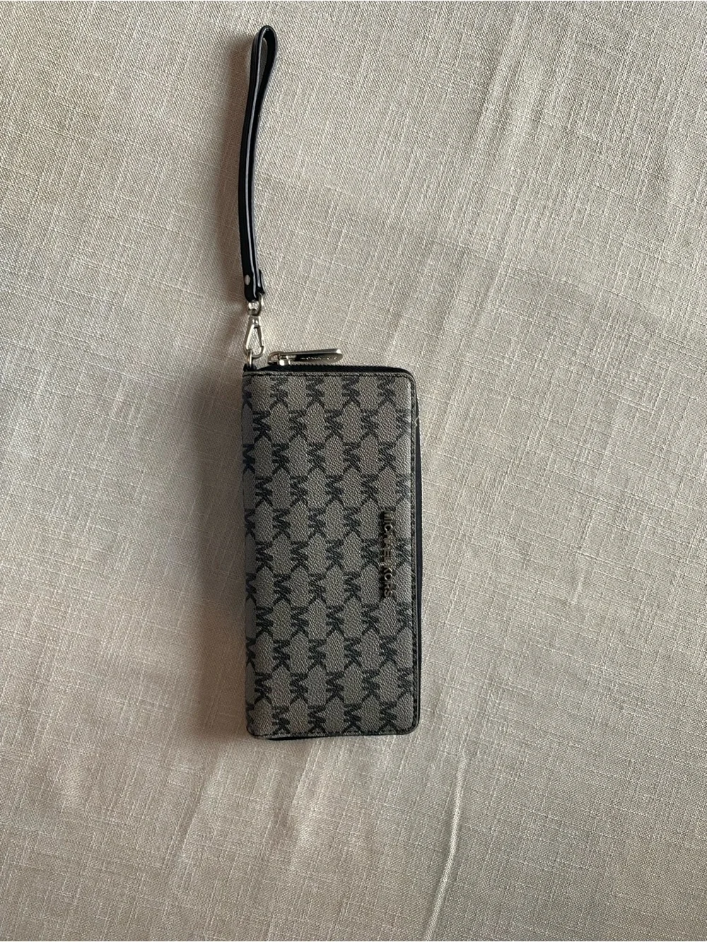 Michael Kors Gray MK Monogram Wristlet Clutch